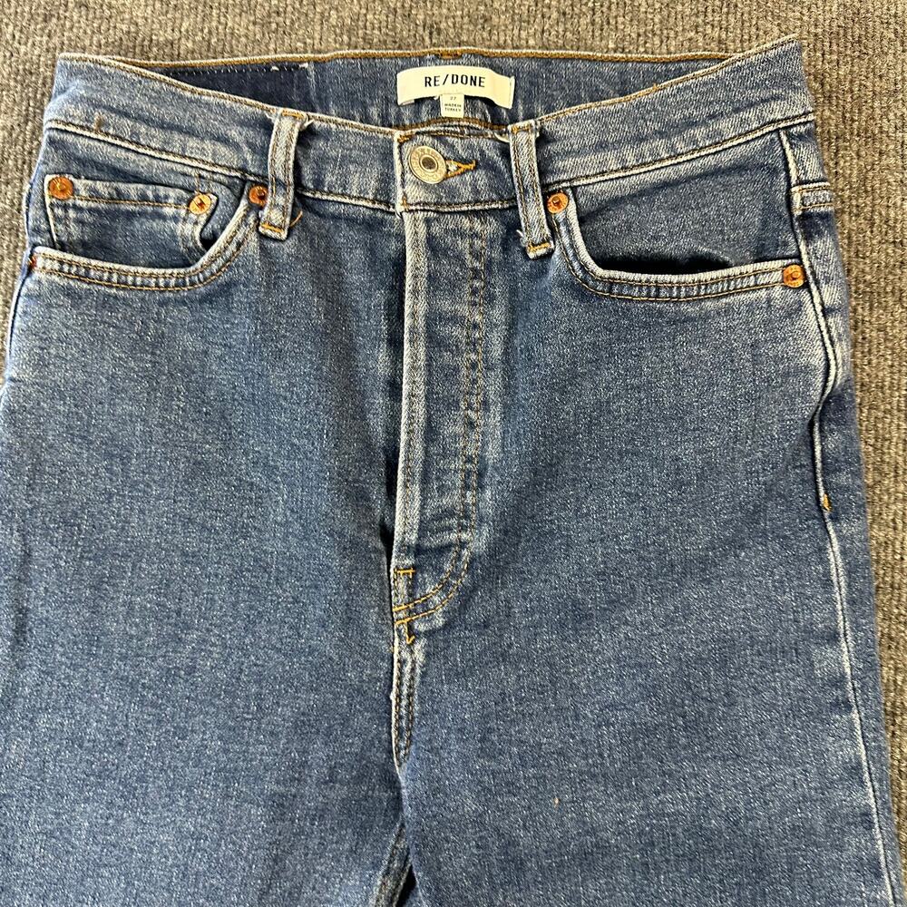 Re/Done Women's 70s Ultra High Rise Stove Pipe Jeans Western Button Fly Denim 27 - Picture 2 of 9